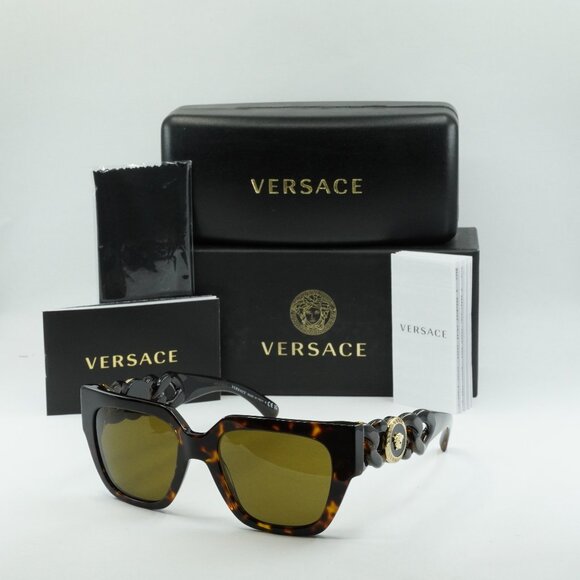 Versace VE4409 108/73 Square Sunglasses – Havana/Brown - Picture 1 of 10